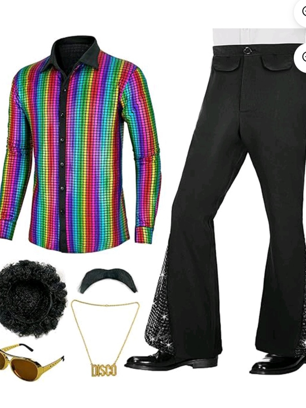 Men's 70'Disco Costume -Small